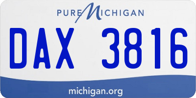 MI license plate DAX3816