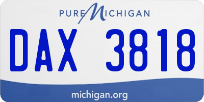 MI license plate DAX3818