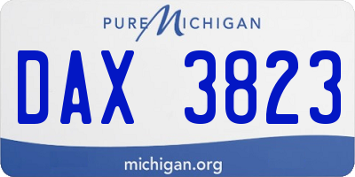 MI license plate DAX3823