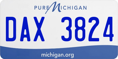 MI license plate DAX3824