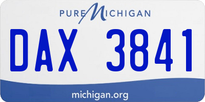 MI license plate DAX3841