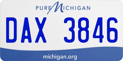 MI license plate DAX3846