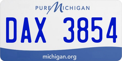 MI license plate DAX3854