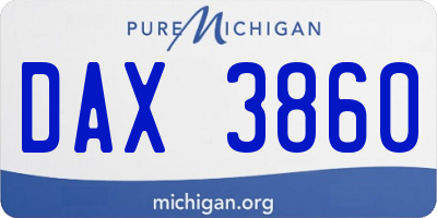 MI license plate DAX3860