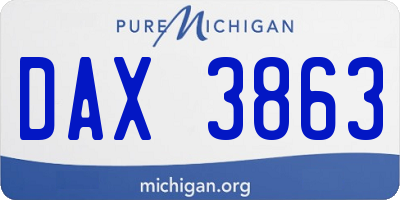 MI license plate DAX3863