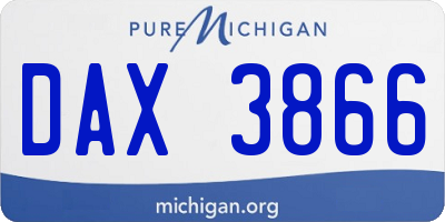 MI license plate DAX3866
