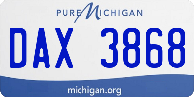 MI license plate DAX3868