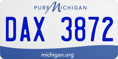 MI license plate DAX3872