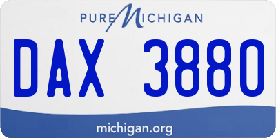 MI license plate DAX3880