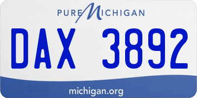 MI license plate DAX3892