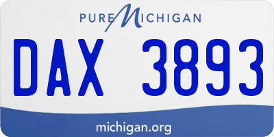 MI license plate DAX3893