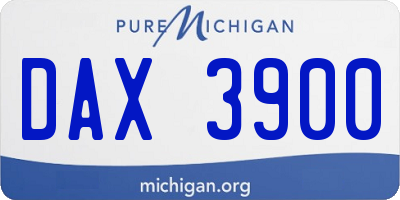 MI license plate DAX3900