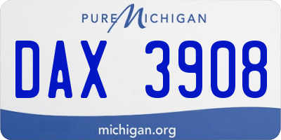 MI license plate DAX3908