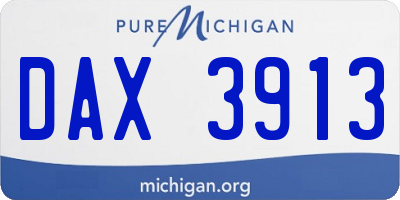 MI license plate DAX3913