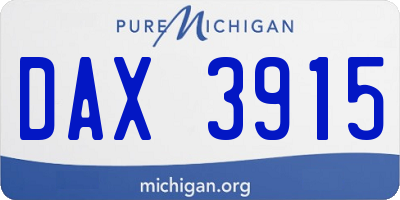 MI license plate DAX3915