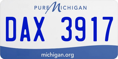 MI license plate DAX3917
