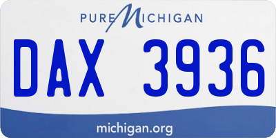 MI license plate DAX3936