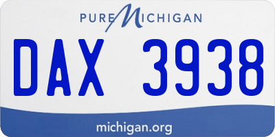 MI license plate DAX3938