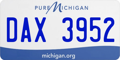 MI license plate DAX3952