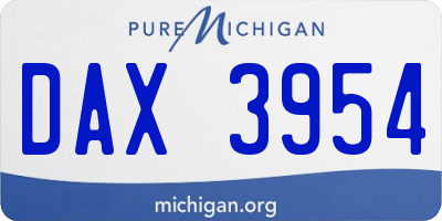 MI license plate DAX3954