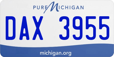 MI license plate DAX3955