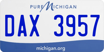 MI license plate DAX3957