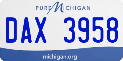 MI license plate DAX3958