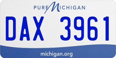 MI license plate DAX3961