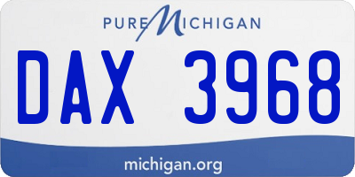 MI license plate DAX3968