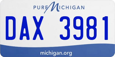 MI license plate DAX3981