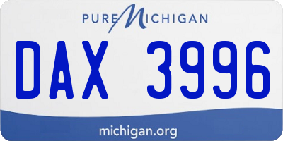 MI license plate DAX3996