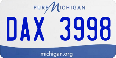 MI license plate DAX3998