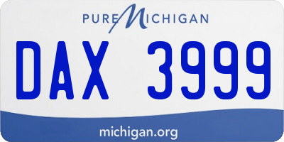 MI license plate DAX3999