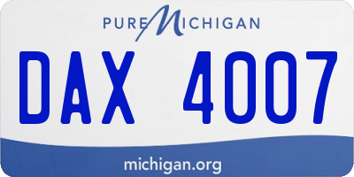 MI license plate DAX4007