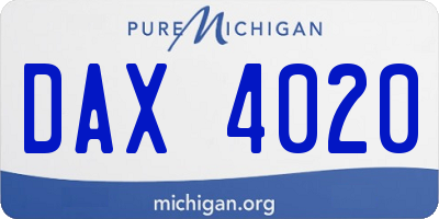 MI license plate DAX4020
