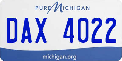 MI license plate DAX4022