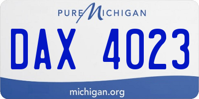 MI license plate DAX4023