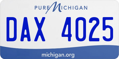 MI license plate DAX4025