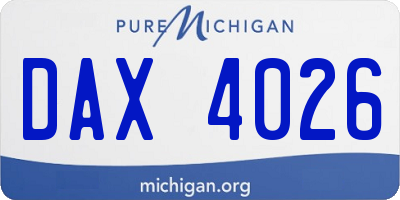MI license plate DAX4026