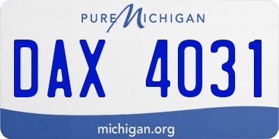 MI license plate DAX4031