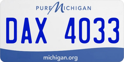 MI license plate DAX4033