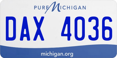 MI license plate DAX4036