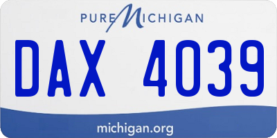 MI license plate DAX4039
