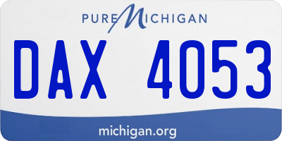 MI license plate DAX4053