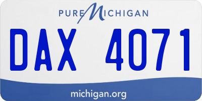 MI license plate DAX4071