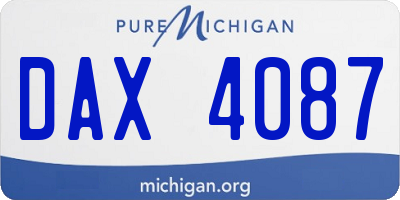 MI license plate DAX4087