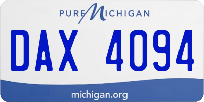 MI license plate DAX4094