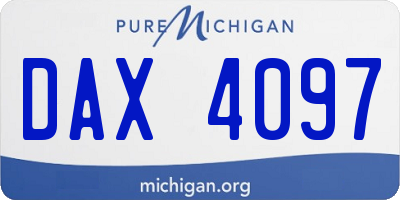 MI license plate DAX4097