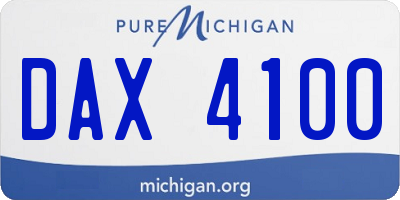 MI license plate DAX4100