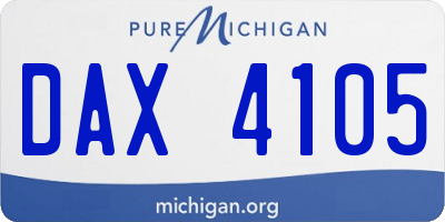 MI license plate DAX4105